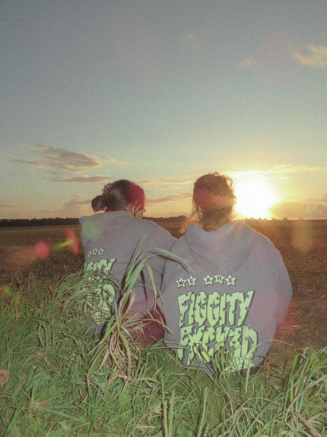 Figgity F*cked Yellow Hoodie Washed Taupe