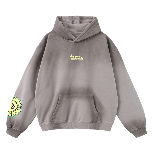 Figgity F*cked Yellow Hoodie Washed Taupe