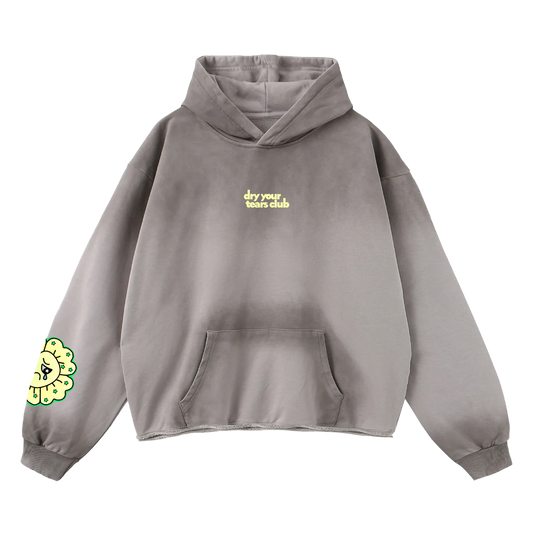 Figgity F*cked Yellow Hoodie Washed Taupe