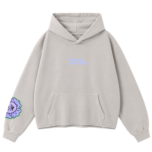 Figgity F*cked Blue Hoodie Ash Grey