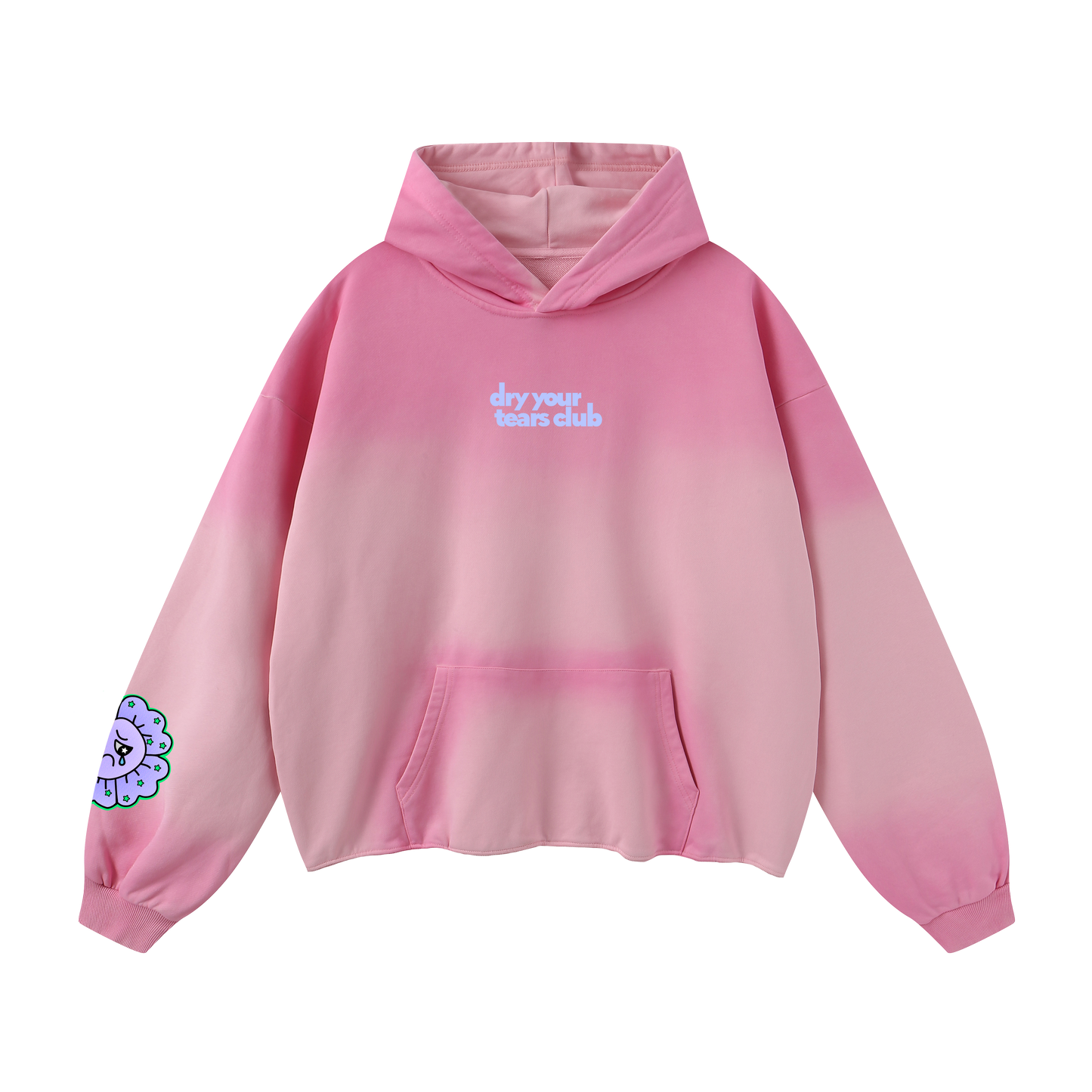 Figgity F*cked Blue Hoodie Washed Pink