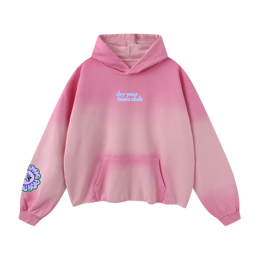 Figgity F*cked Blue Hoodie Washed Pink