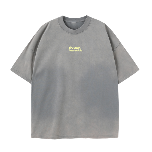 Figgity F*cked Yellow T-Shirt Washed Grey