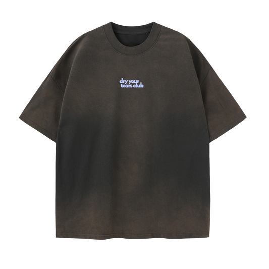 Figgity F*cked Blue T-Shirt Washed Stone Brown