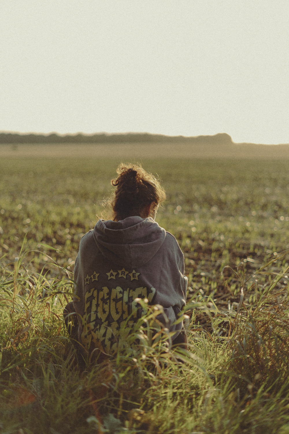 Figgity F*cked Yellow Hoodie Grey