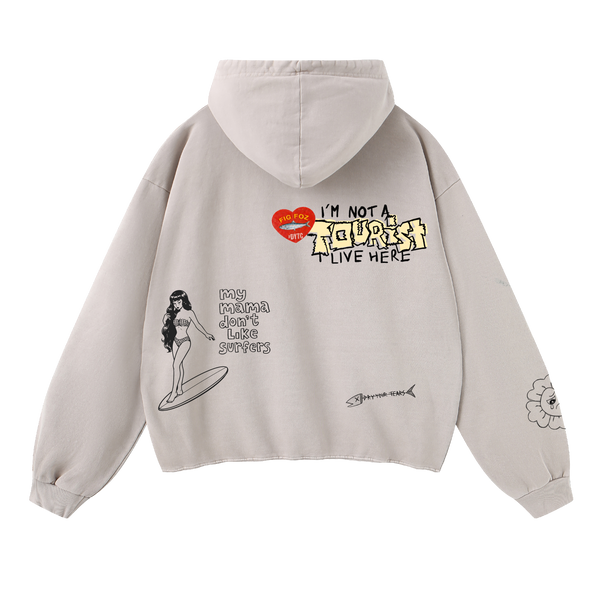 No Tourist Hoodie Ash Grey