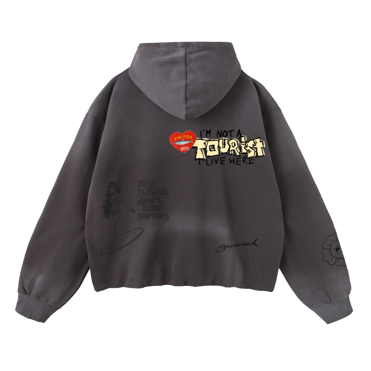 No Tourist Hoodie Washed Mocha