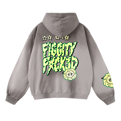 Figgity F*cked Yellow Hoodie Washed Taupe