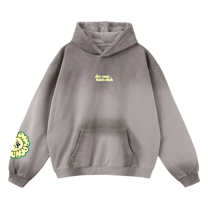 Figgity F*cked Yellow Hoodie Washed Taupe