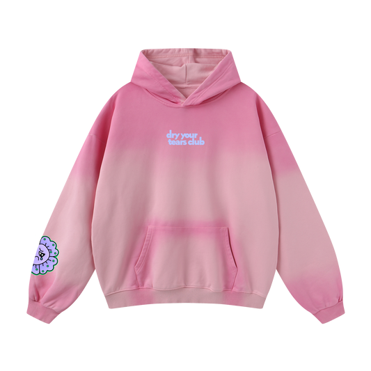 Figgity F*cked Blue Hoodie Washed Pink