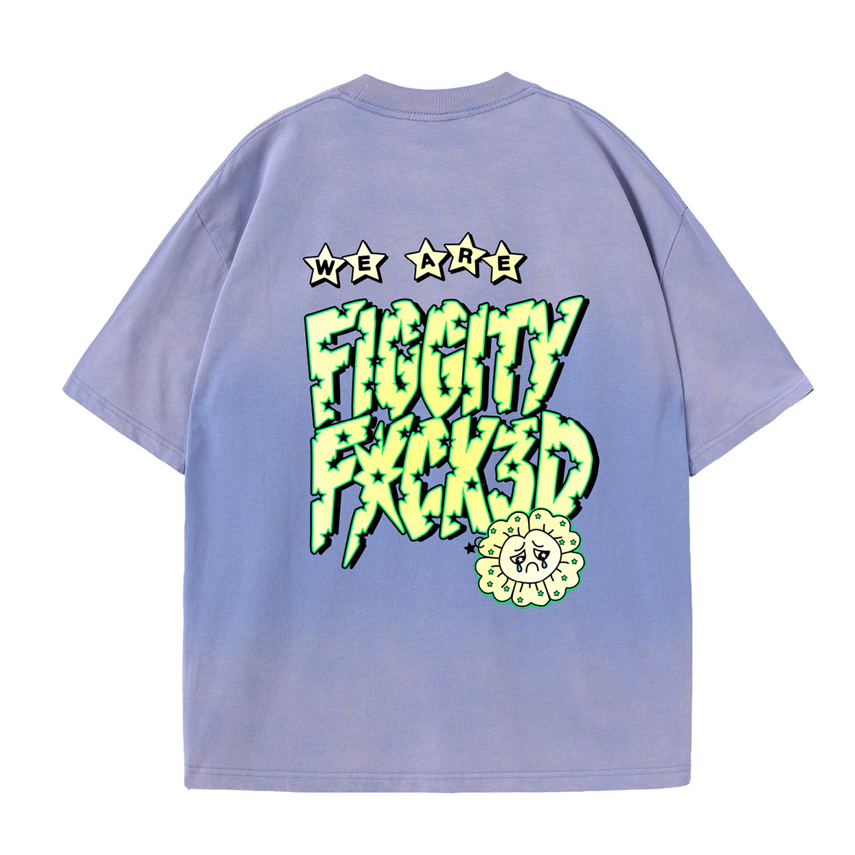 Figgity F*cked Yellow T-Shirt Washed Lavender