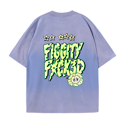 Figgity F*cked Yellow T-Shirt Washed Lavender