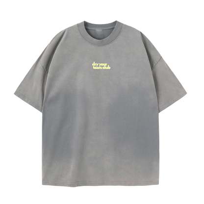 Figgity F*cked Yellow T-Shirt Washed Grey