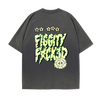 Figgity F*cked Yellow T-Shirt Vintage Grey