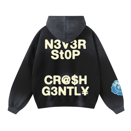 Ocean Minds Hoodie Washed Charcoal