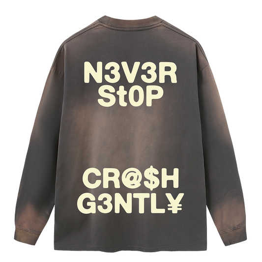 Ocean Minds Long Sleeve Washed Stone Brown