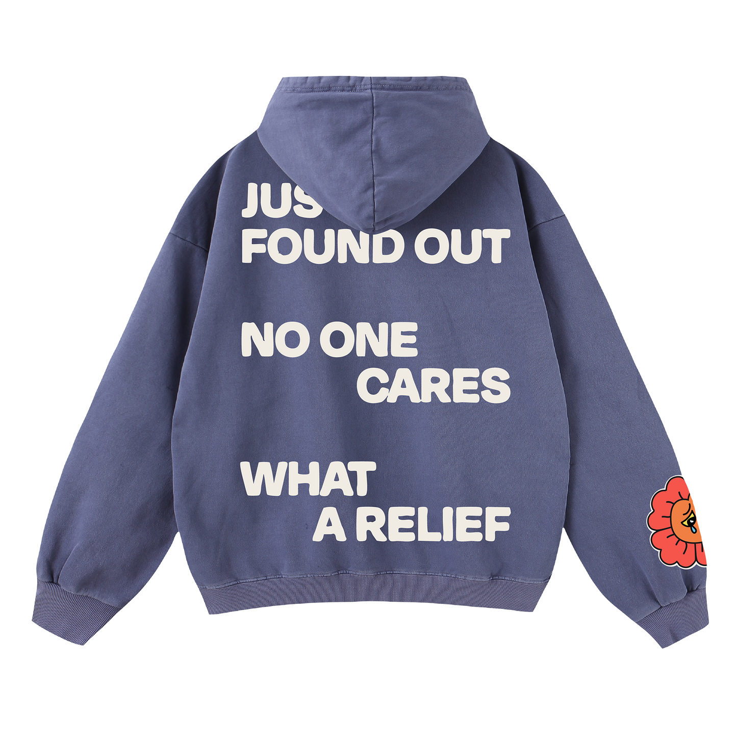 No One Cares Hoodie Blue