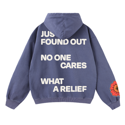 No One Cares Hoodie Blue