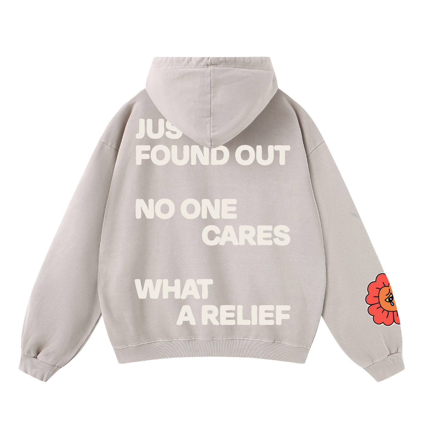 No One Cares Hoodie Ash Grey