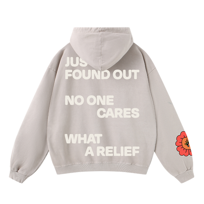 No One Cares Hoodie Ash Grey