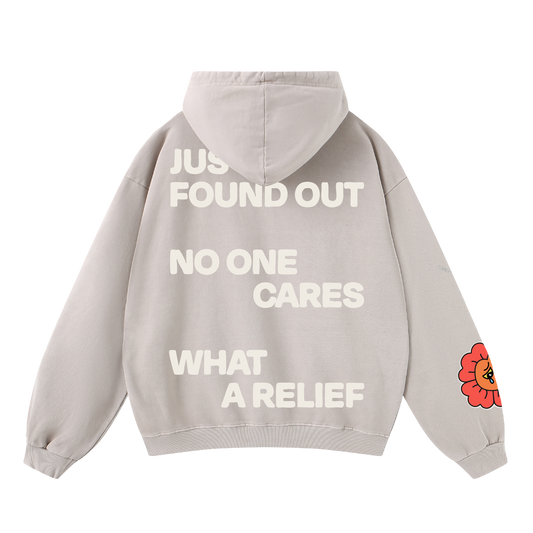 No One Cares Hoodie Ash Grey