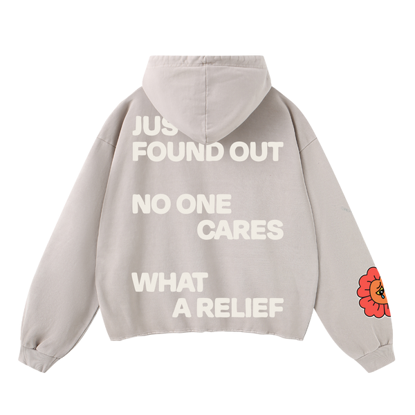 No One Cares Hoodie Ash Grey