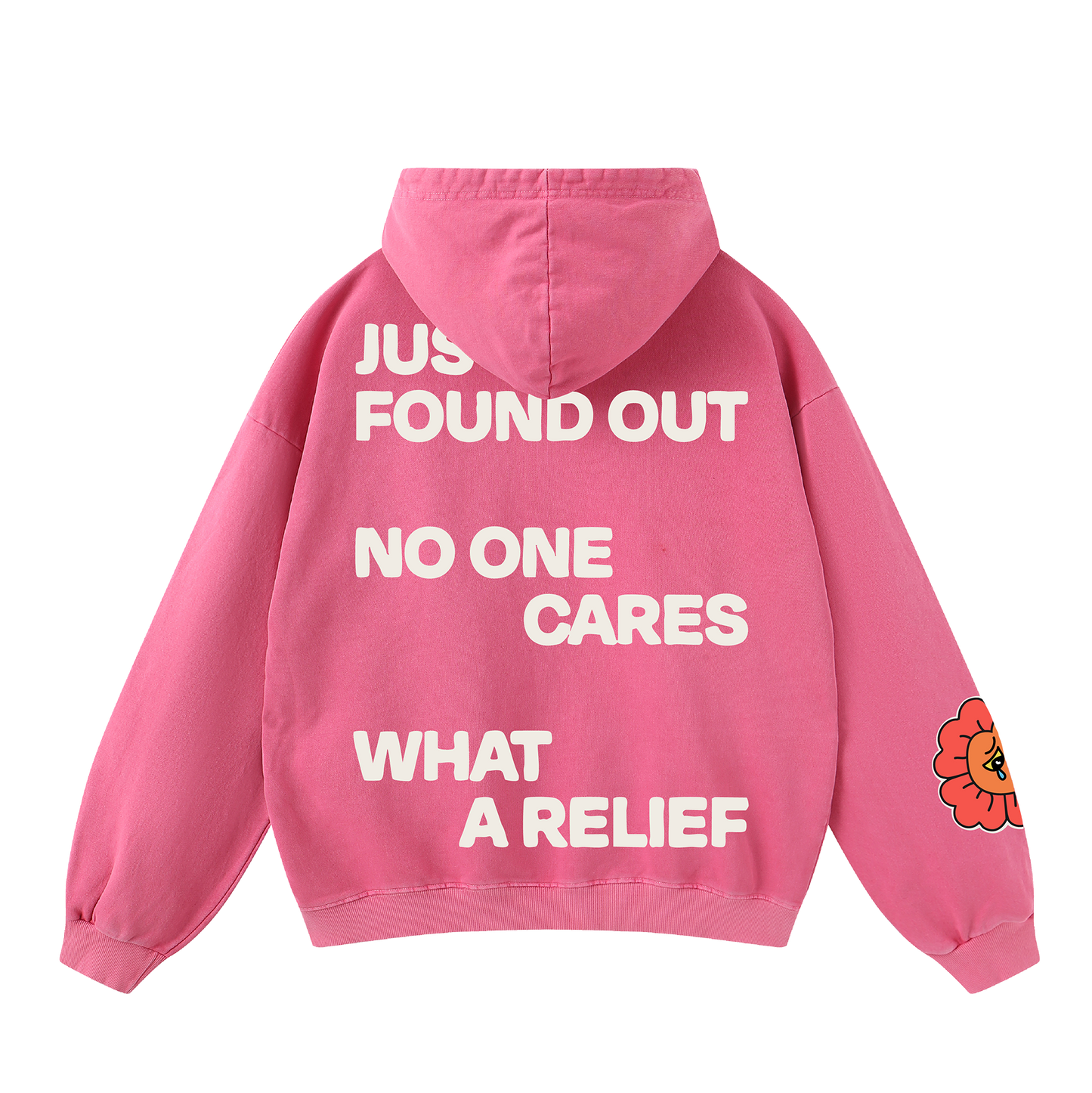 No One Cares Hoodie Pink